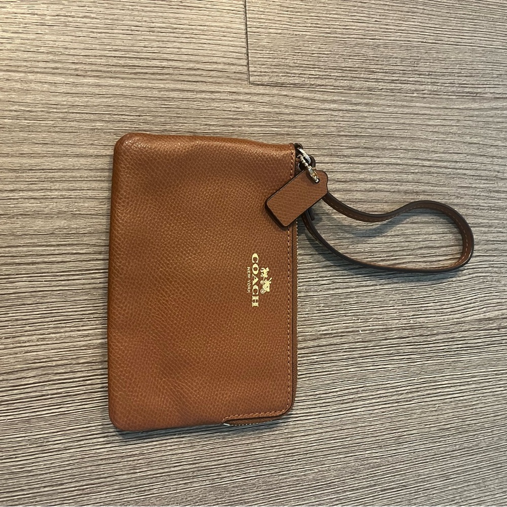 Coach Brown Wristlet Clutch- small
